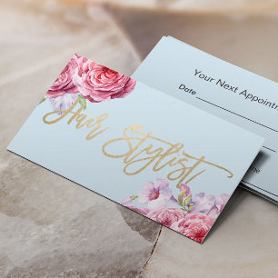 Cartão De Horário Nomeação floral do vintage do cabeleireiro