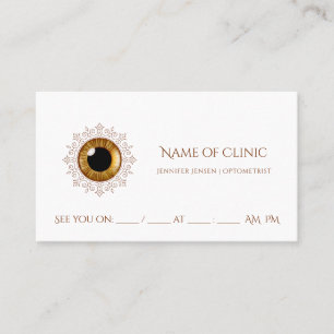 Cartão De Horário Nomeação Optometrista Profissional Olho Marrom