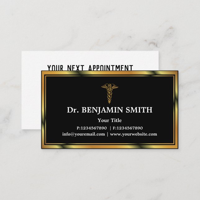 Cartão De Horário Nomeação para o Serviço Médico Elegante Profission (Criador carregado)