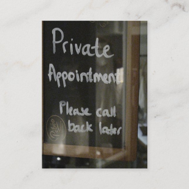 Cartão De Horário nomeação privada (Frente)