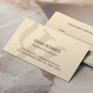 Cartão De Horário Nomeação profissional lisa do psicólogo