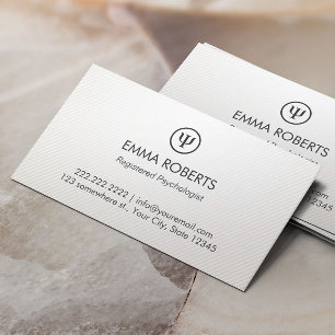 Cartão De Horário Nomeação profissional lisa Psicólogo-Simples