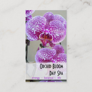 Cartão De Horário Nomeação roxa Variegated da foto da orquídea