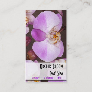Cartão De Horário Nomeação violeta e branca da foto da orquídea