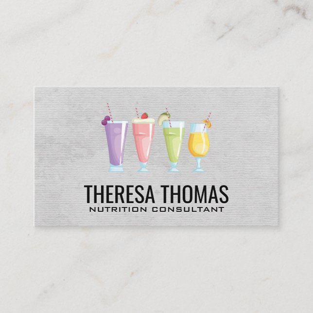 Cartão De Horário Nutrição da malhação | Fruta Smoothies (Frente)