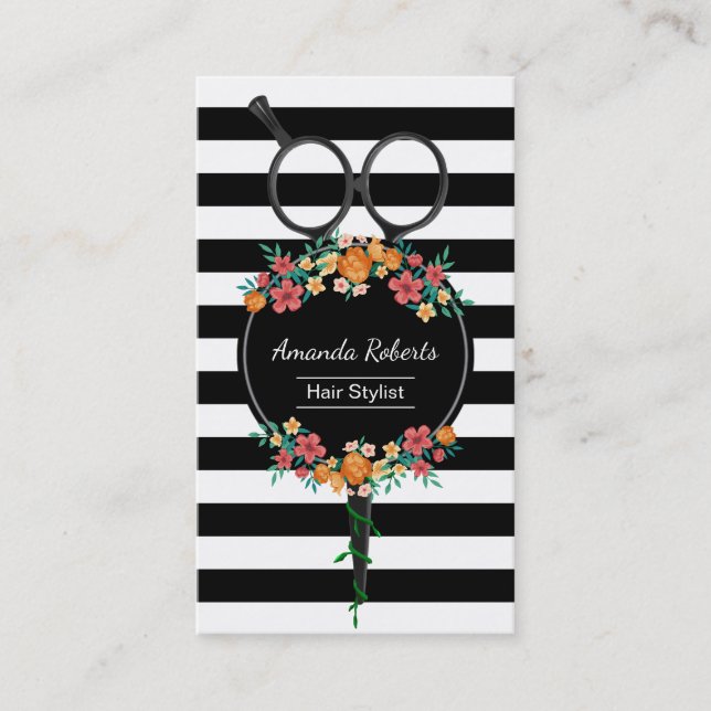 Cartão De Horário O cabeleireiro Scissor & a nomeação moderna das (Frente)