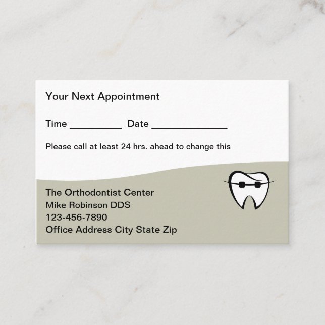 Cartão De Horário Orthodontist Appointment Business Cards  (Frente)
