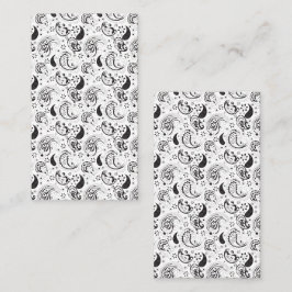 Cartão De Horário Padrão Paisley Preto e Branco – Arte Textil Elegan