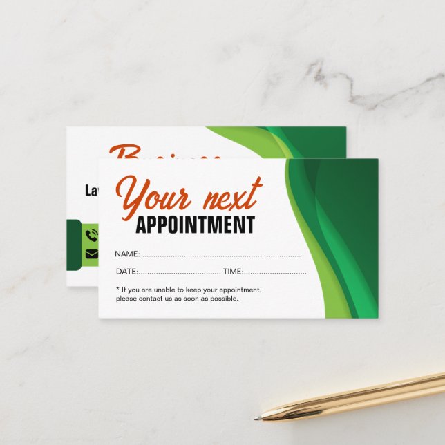 Cartão De Horário Paisagem Verde e Laranja do Ministério Público (Frente/Verso In Situ)