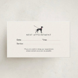 Cartão De Horário Passeador de Cães Clássico Elegante Passeio de Cãe