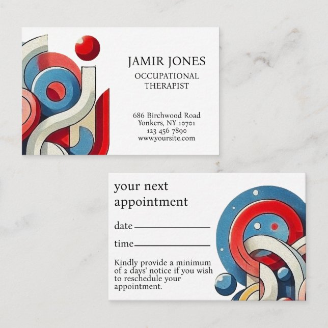 Cartão De Horário Personalizado Visualmente impressionante (Frente/Verso)