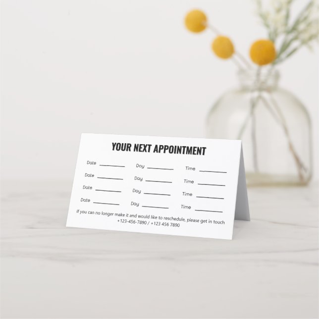 Cartão De Horário Pet Care Appointment Card with Logo & Cute Animal  (Frente)