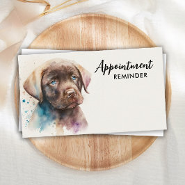 Cartão De Horário Pet Care Cog Labrador Retriever Watercolor Art