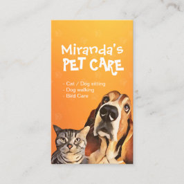 Cartão De Horário Pet Care Sitting Bathing and Grooming Appoint