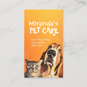 Cartão De Horário Pet Care Sitting Bathing and Grooming Appoint