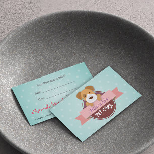 Cartão De Horário Pet Care Sitting Bathing and Grooming Beausalon