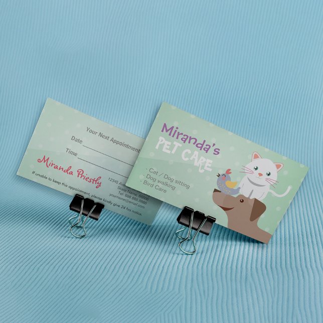 Cartão De Horário Pet Care Sitting Bathing and Grooming Beausalon (Criador carregado)