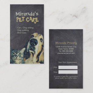 Cartão De Horário Pet Care Sitting Bathing and Grooming Beausalon