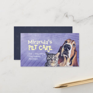 Cartão De Horário Pet Care Sitting Bathing Grooming Salon Comida Com