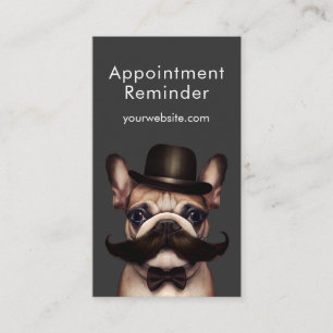 Cartão De Horário Pet Groomer Diversão do Buldogue Francês