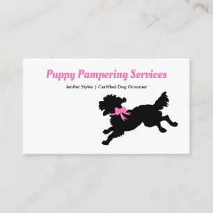 Cartão De Horário Pet Grooming Girassol, Rosa, Arco Cãozinho