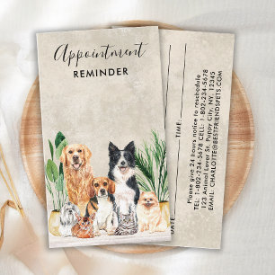Cartão De Horário Pet Sitting Dog Walker Dog Groomer Boho Watercolor