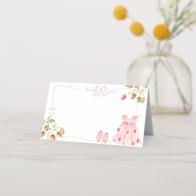 Cartão De Horário Pink Coquette Baby Clothes Berry Appointment Card (Frente)