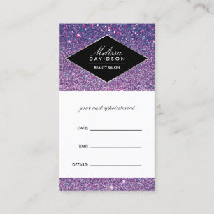 Cartão De Horário Placa de compromisso de brilho e brilho púrpura