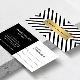 Cartão De Horário Placa de Compromisso de Padrão Branco e Preto para