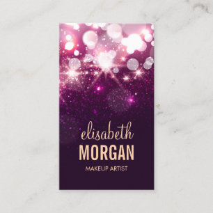 Cartão De Horário Placa de Compromisso Makeup - Sparkles Glitter Ros