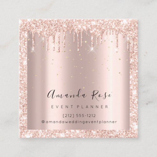 Cartão De Horário Planner de Eventos de Casamento Rosa de Confetti D (Frente)