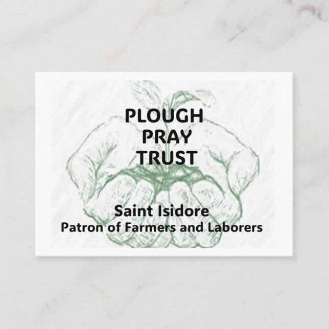 Cartão De Horário "Plough Pray Trust" Saint Isidore Reminder Card (Frente)