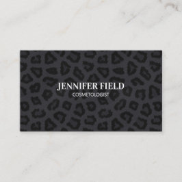 Cartão De Horário Pontos de Pantera Preta Elegantes