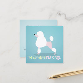 Cartão De Horário Poodle Dog Pet Care Sentado Salão de Aquecimento d