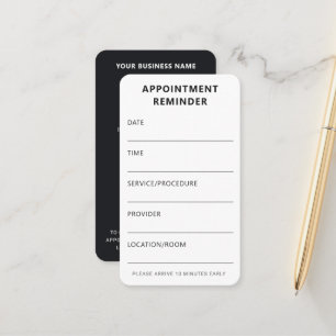 Cartão De Horário Preto e branco minimalista moderno profissional