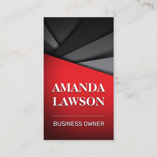 Cartão De Horário Preto e Vermelho | Painéis Abstrato (Frente)