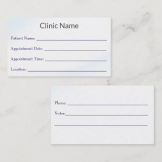 Cartão De Horário Professional Doctor Appointment Reminder Card