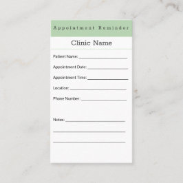 Cartão De Horário Professional Minimal Appointment Reminder Card