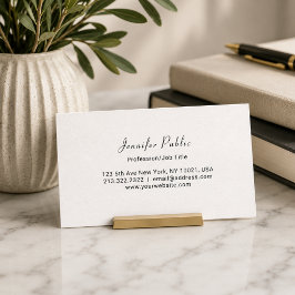 Cartão De Horário Profissional Moderno Elegante Branco Simples