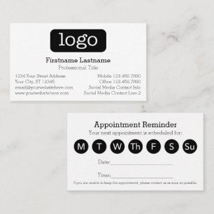 Cartão De Horário Programação básica de logotipo de Design comerc