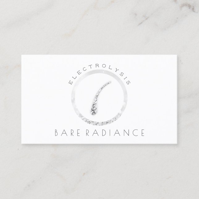 Cartão De Horário Remoção do cabelo de eletrólise Cinza branca (Frente)