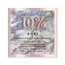 Rosa 10% de desconto Logotipo Cabelo Azul, cor-de-