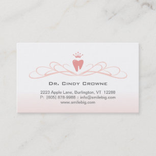 Cartão De Horário Rosa dental do logotipo do dente do redemoinho do