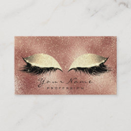Cartão De Horário Rosa Dourado Alça de Pêssego Lashes Lashes Luminan