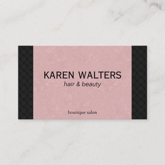 Cartão De Horário Rosa e Tecido (cartão de marcação) (Frente)