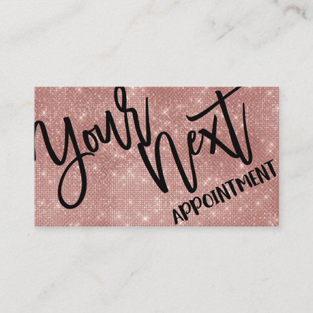 Cartão De Horário Rosa Glamorosa - Dourada Sequências de Literatura  (Frente)