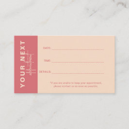 Cartão De Horário Rose & Ivory Salon Appointment Card | Minimalist D