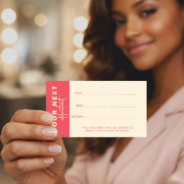 Cartão De Horário Rose & Ivory Salon Appointment Card | Minimalist D