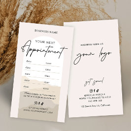 Cartão De Horário Salão de Beleza Boho Arch Neutrals Bege