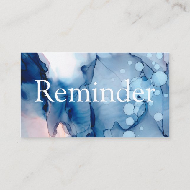 Cartão De Horário Salão de beleza do *~* & abstrato azul do chique (Frente)